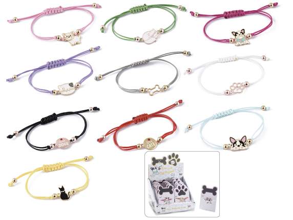 Colorful rope bracelet Pet Friends in card and display